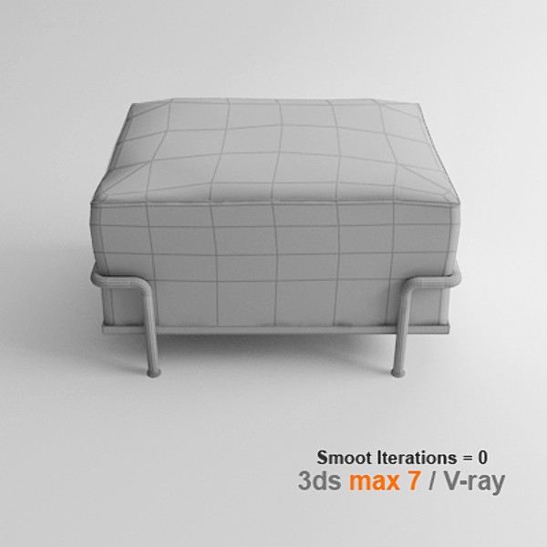 3d model le corbusier ottoman - lc2 ottoman by lajhar